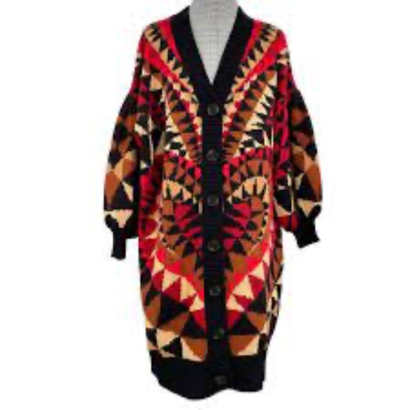Black Heart Deco Maxi Knit Cardigan - Picture 2 of 2